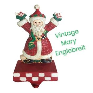 Mary Englebreit Cast Iron Midwest Stocking Hanger Candy Santa Peppermint in Box